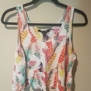 Forever 21 Feather crop top tank